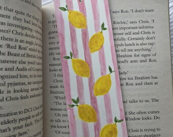 Hand Painted Lemon Bookmark | Watercolour Bookmark | Book Lover Gift | Summer Reading Accessory | Handmade UK