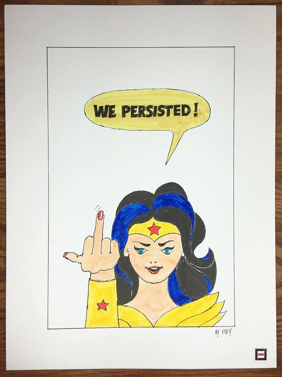 She Persisted Democrat Wonder Woman Women S Rights Etsy
