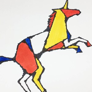 Piet Mondrian Inspired Unicorn