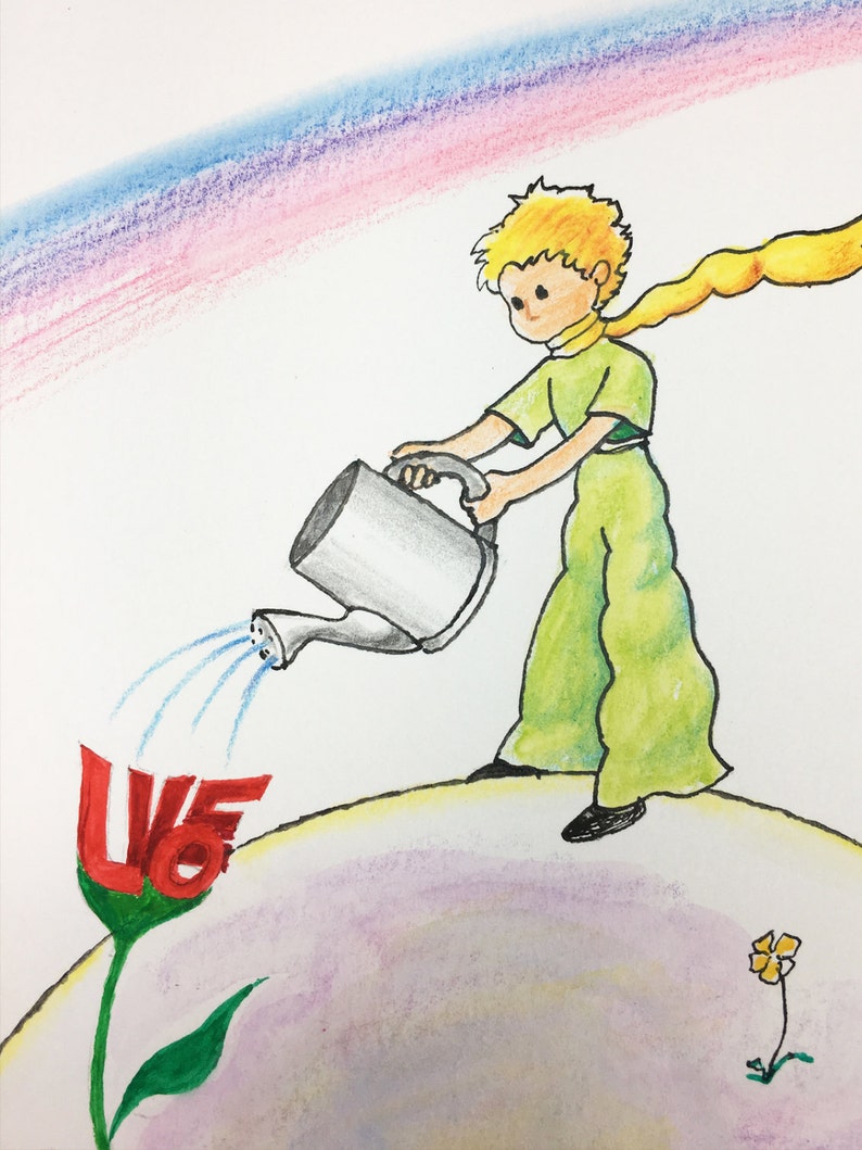 The Little Prince and His Rose. Love. Etsy