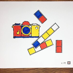 Piet Mondrian Inspired 35mm Camera and Film