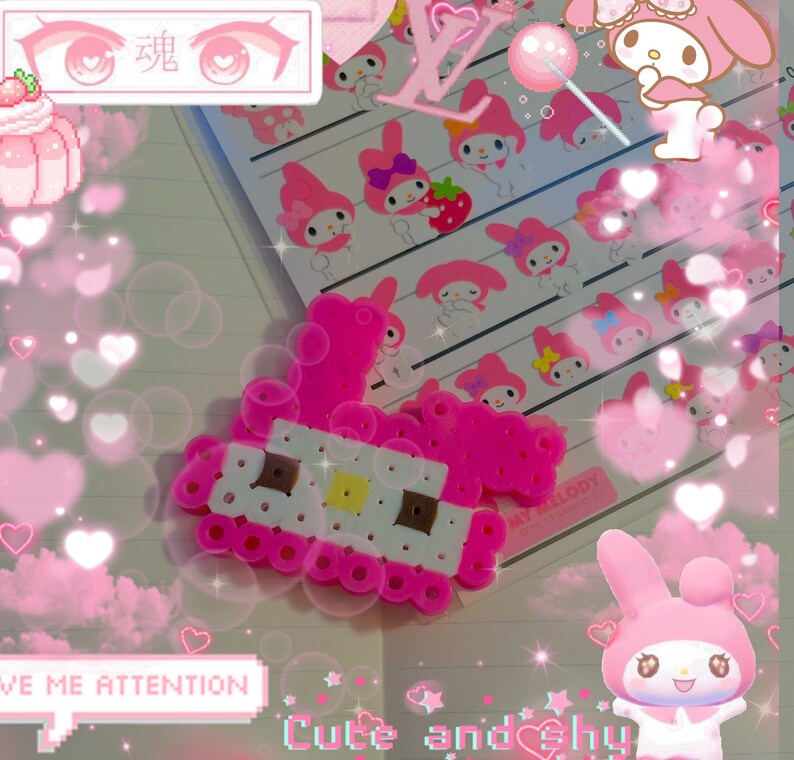 My melody and kuromi perler beads - Etsy