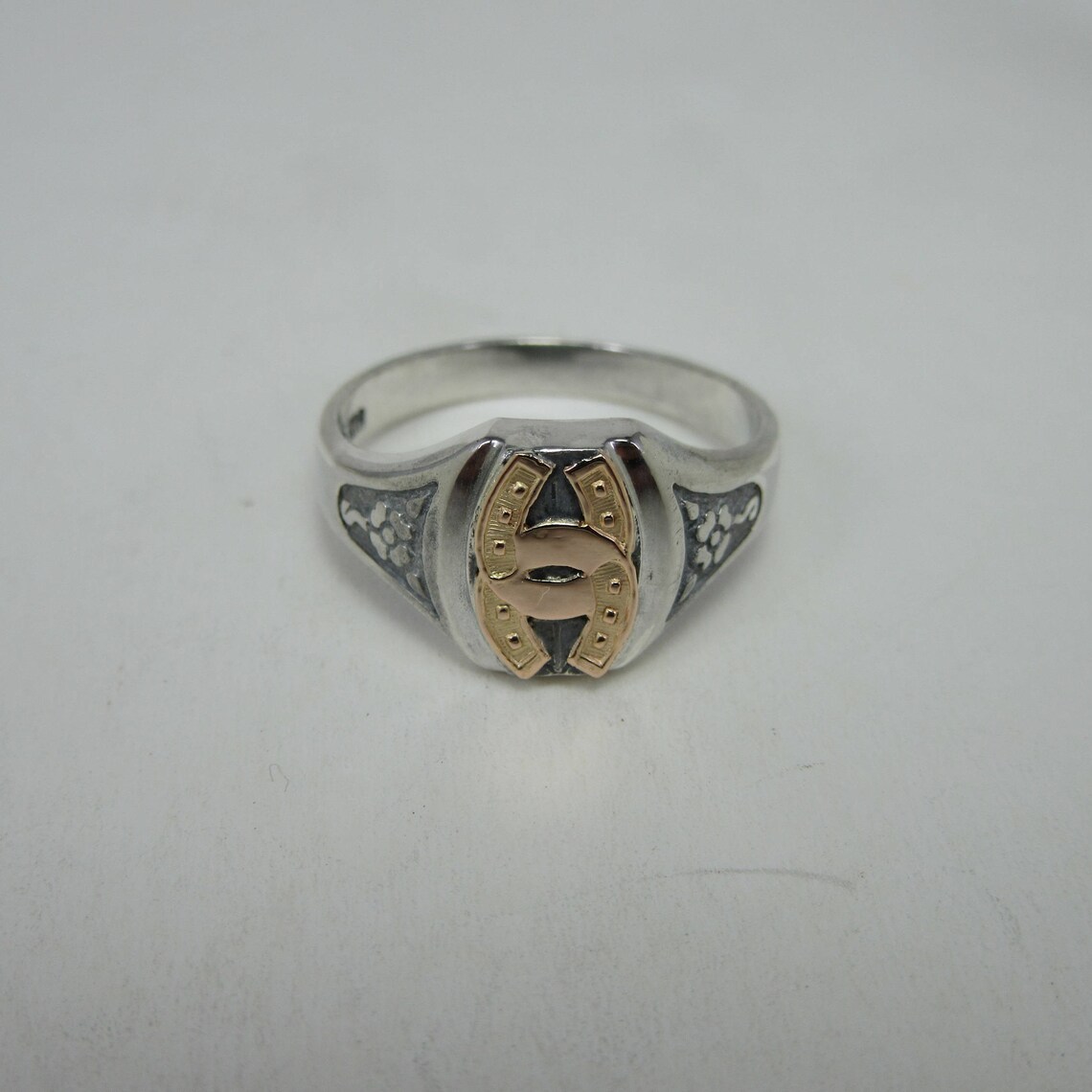 Men's Sterling Silver Horseshoe Ring – CZ Good Luck Ring, Size 11, Made In USA - View #2