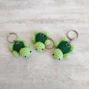 Turtle Keyrings, Green Animal Crochet Keychain, Sea Life Fidget Toy Stress Ball