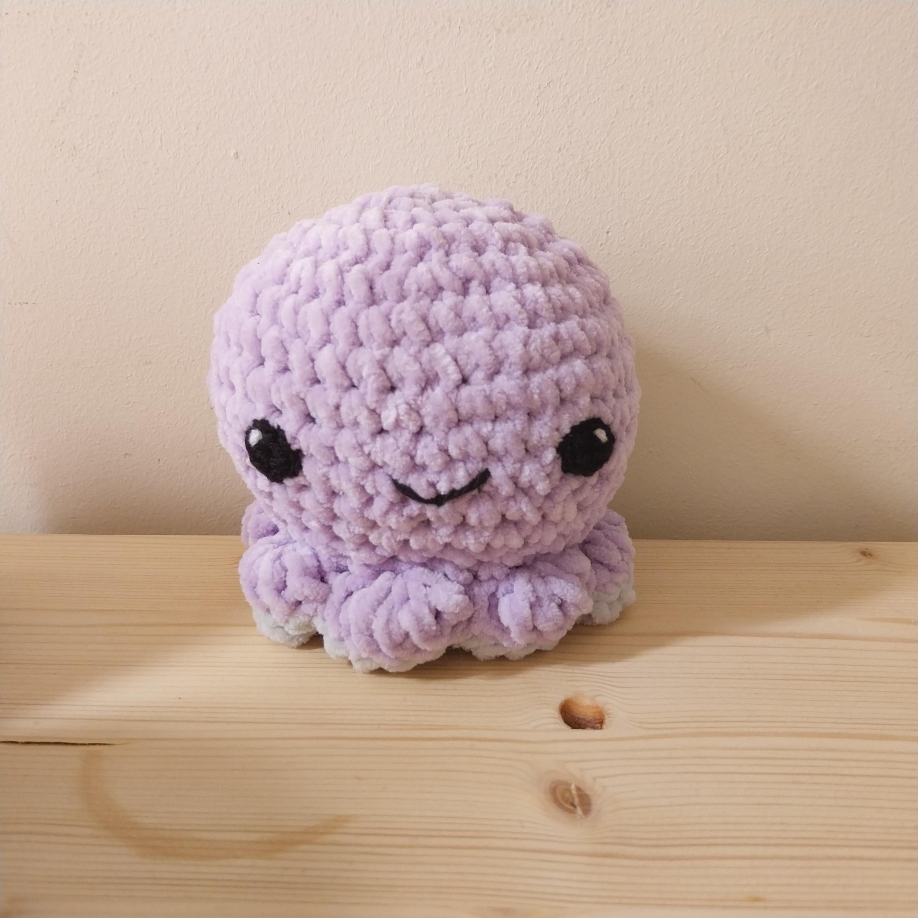 Pulpo reversible con estado de ánimo, peluche multicolor de