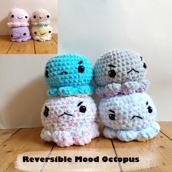 Pulpo Juguete Pulpos Reversibles Azules Octopus Pulpito Reversible