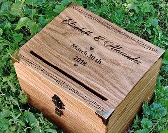 Rustic Wedding Keepsake Box with slot - Wedding Wooden Card box - Wedding Money Box - Wedding Box for Cards - Anniversary card box- Card box