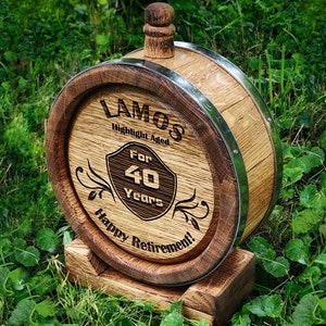 Whiskey Barrel - Oak Barrel - Wine Barrel - Mini Barrel - Happy Retirement- Gift for men - Father&#39;s Day Gift- Happy Retirement