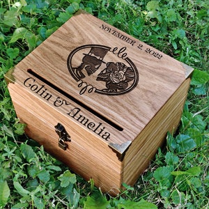 Dia de los muertos. Tag der Toten Dekor. Zuckerschädel Alternative Wedding Card Box. Halloween-Kartenbox. Holzgebrannte Zuckerschädel Laser