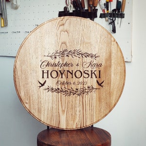 Barrel Guest Book, Laser Engraved Bourbon Barrel Guestbook, Guestbook Alternative, Authentic Whiskey Barrel Head