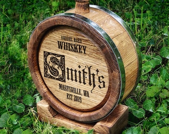 Unique Oak Whiskey Flask Personalized Barrel, Wood Whiskey Barrel 1L, The Best Gift For Whiskey Lovers