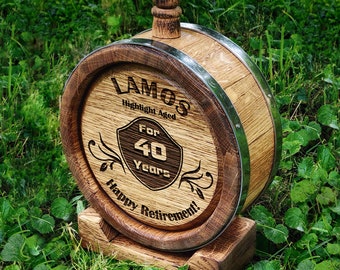 Botte di whisky - Botte di rovere - Botte di vino - Mini botte - Felice pensionamento - Regalo per uomo - Regalo per la festa del papà - Felice pensionamento