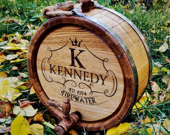 Personalized Whiskey Barrel 3L, Oak Barrel 3L, Real Wood, Free Engraved