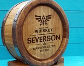 Whiskey Barrel-1 L Wine Barrel - Oak Keg - Whiskey Flask - Wooden Flask - Engraved Crest Flask - Gift Man 39 s Christmas - Gift for Him