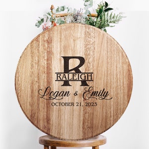 Wedding Guest Book Bourbon Barrel head - Guest Book Wedding -  Whiskey Barrel Lid Sign