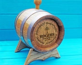 Oak Barrel, engraved Wooden Wine Barrel, Whiskey Barrel, groomsman gift, Rum Barrel