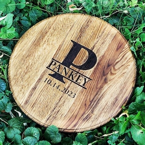 Large Wedding Guest Book Bourbon Barrel Head. Personalized Guest Book. Alternative Guestbook. Guestbook without any type of cracks