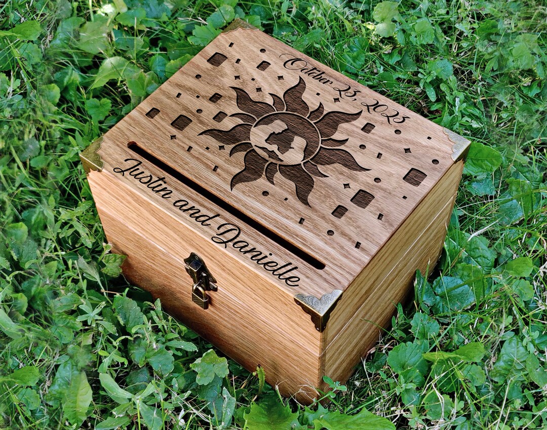 Wood Card Box, Wedding Card Box With Slot, Wood Card Holder, Wedding