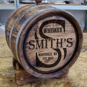 Personalized 10L Whiskey Barrel, Custom Oak Barrel Engraved, Bourbon Wine Oak Aging Barrel, Custom Engraved Oak Barrel, Bourbon Barrel