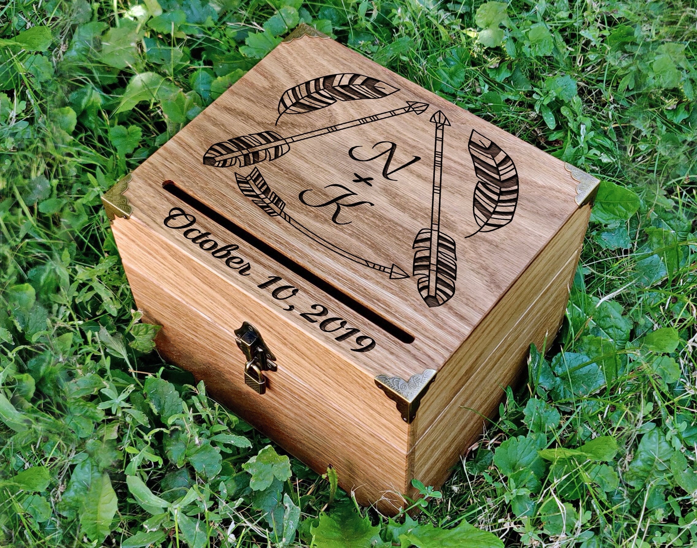 Boho Weddding Card Box Rustic Wedding Box Card Box With Slot Large Card Box Rustic Wedding Decor