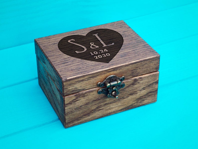 Personalized Rustic Ring Box engagement ring box Ring bearer box-Custom Wedding Ring Box Wooden Weddding Ring Box Engraving ring box
