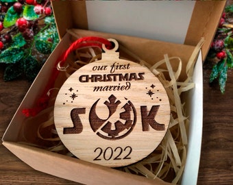 Our First Christmas Married Ornament, First Christmas Together Ornament, Christmas Ornament 2023