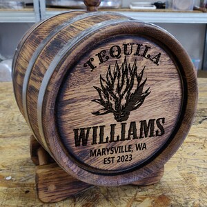 Oak Aging Barrels for Tequila , Personalized Tequila Barrel, Custom Engraved Oak Barrel, Oak Barrel For Wine, Rum, Brandy, Сognac, 1L-3-5-10