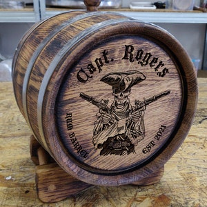 Oak Barrel, Pirate Oak Whiskey Barrel, Personalized Whisky, Personalised Cask, Gift for Dad, Husband Boyfriend, Custom Whisky