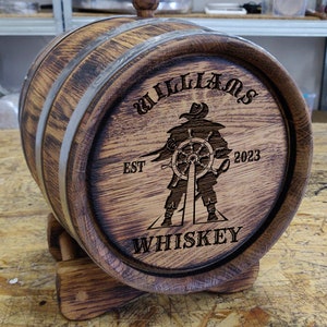 Pirate Barrel 1-10L. Custom Barrel Engraved, Premium Oak Aging Barrel, Personalize Gift,  Whiskey Barrel, Custom Engraved Oak Barrel