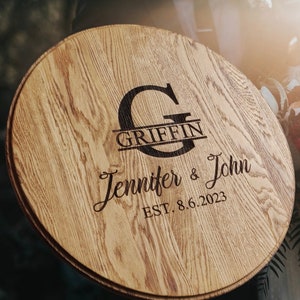 Wood Wedding Sign, Bourbon Barrel Head, Wedding Guest Book Bourbon Whiskey Lid, Guest Book Alternative, Wine Barrel Head, Wood Guest Book