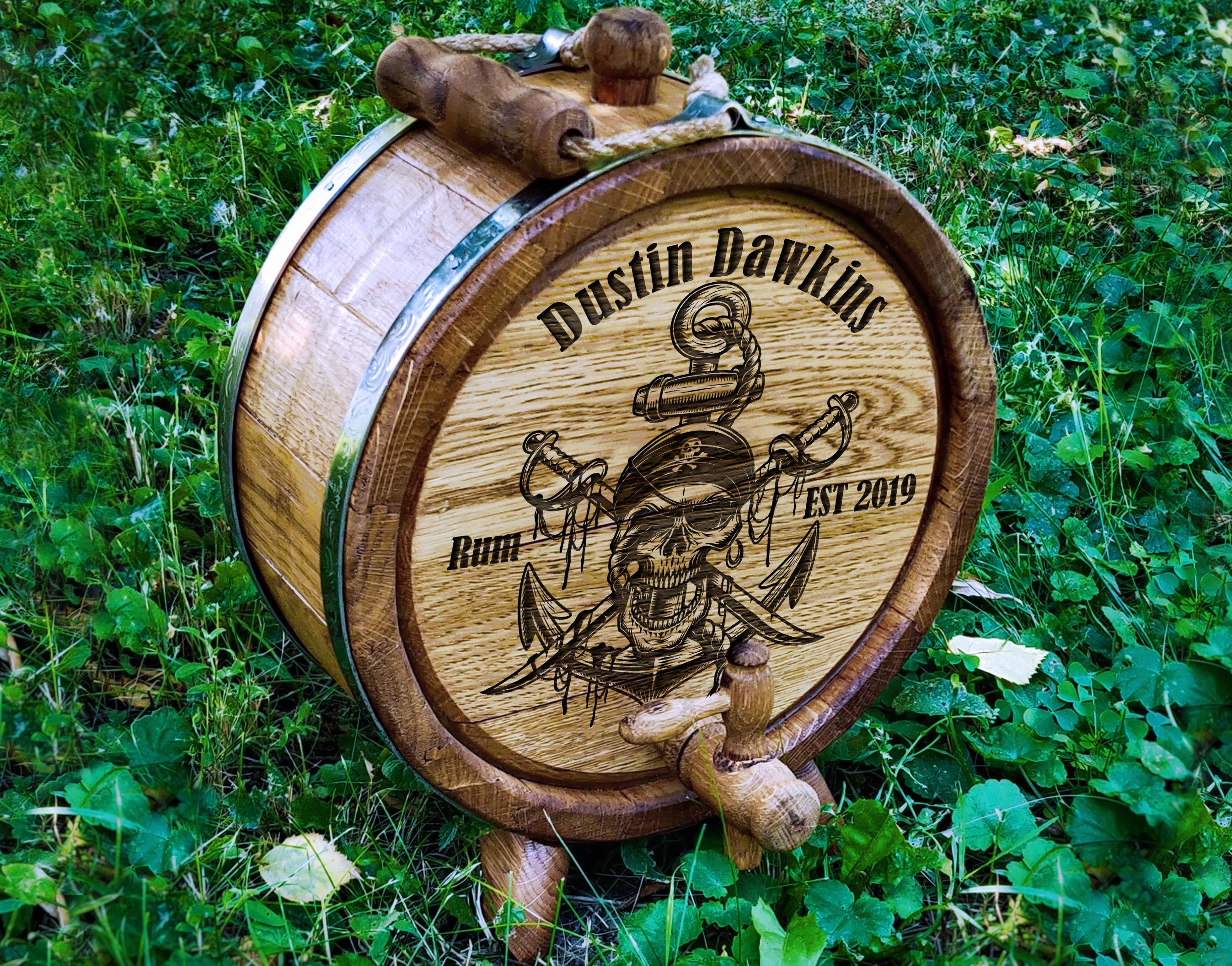 Pirate rum whiskey barrel 3L Personalized oak Wine Barrel Etsy