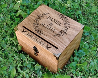 Caja para tarjetas de boda. Tarjetero personalizado. Boda rústica de madera. Regalo de compromiso. Caja para tarjetas 2023.