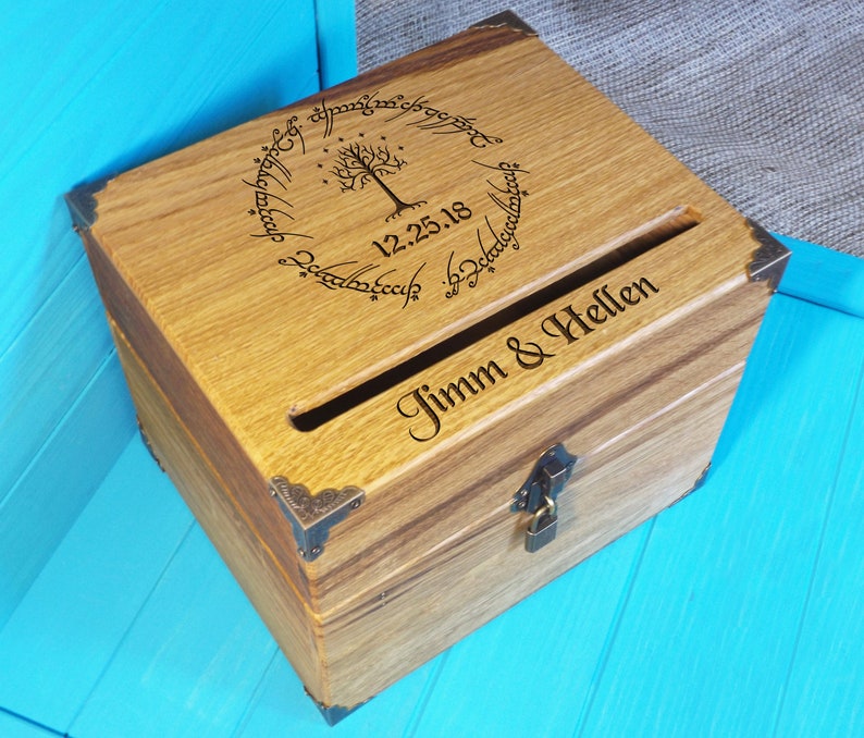 Card Box Wedding Card Box With Lock and Slot Card Box Etsy