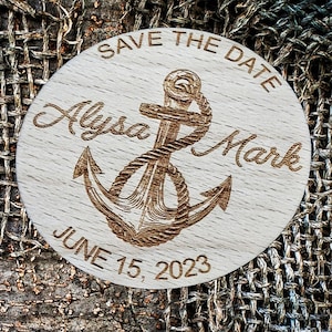 Sail boat Save the Date Magnet - Nautical Save the Date - Ship Wedding Save the Date - Shipboard Pirate Wedding - Wood Save The Date