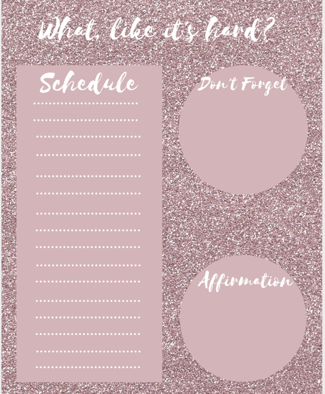 Pink Daily Schedule Planning Page DIGITAL DOWNLOAD | Etsy