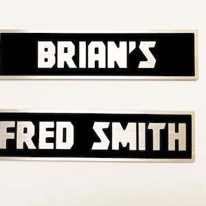 Personalized aluminum toolbox emblem kroftsmann font