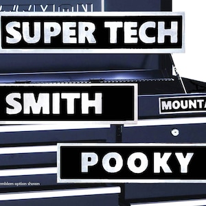 Personalized aluminum toolbox emblem