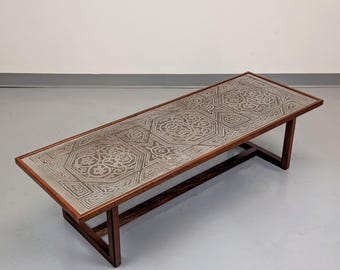 Harvey Probber Etched Metal Top Coffee Table #1322