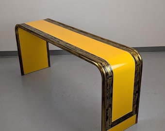 Mastercraft 1609 Sofa table w/ acid-etched details by Bernhard Rohne