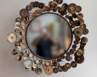 Original Curtis Jere "Raindrops" Wall Sculpture Mirror