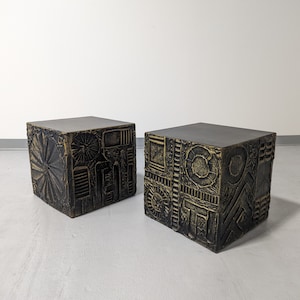 Adrian Pearsall Brutalist &quot;&quot;Sculptura&quot;&quot; Würfel-Tische