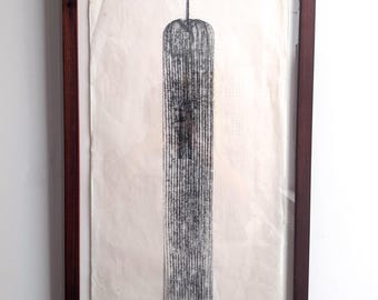 Harry Bertoia Monotype on rice paper "1880", Signed