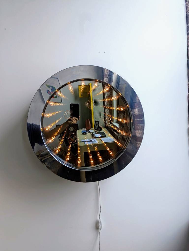 Chrome Infinity Mirror by Curtis Jere, Signed - Etsy