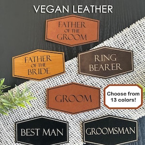 Groom Patch for DIY Wedding Favors - Vegan Leather