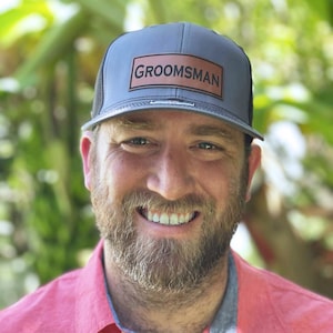 Groomsman Hat - Vegan Leather - Richardson 112 Trucker Hat