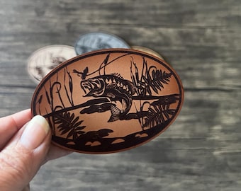 Bass Lake Leather Patch - Choose Your Color