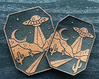Desert UFO Vegan Leather Patch