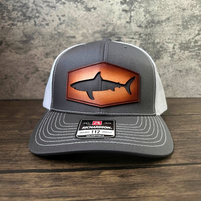 Leather Patch Shark Hat - Richardson 112 - Etsy