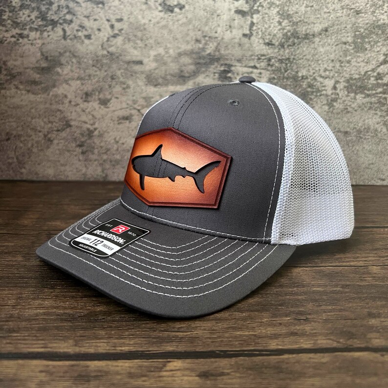 Leather Patch Shark Hat - Richardson 112 - Etsy