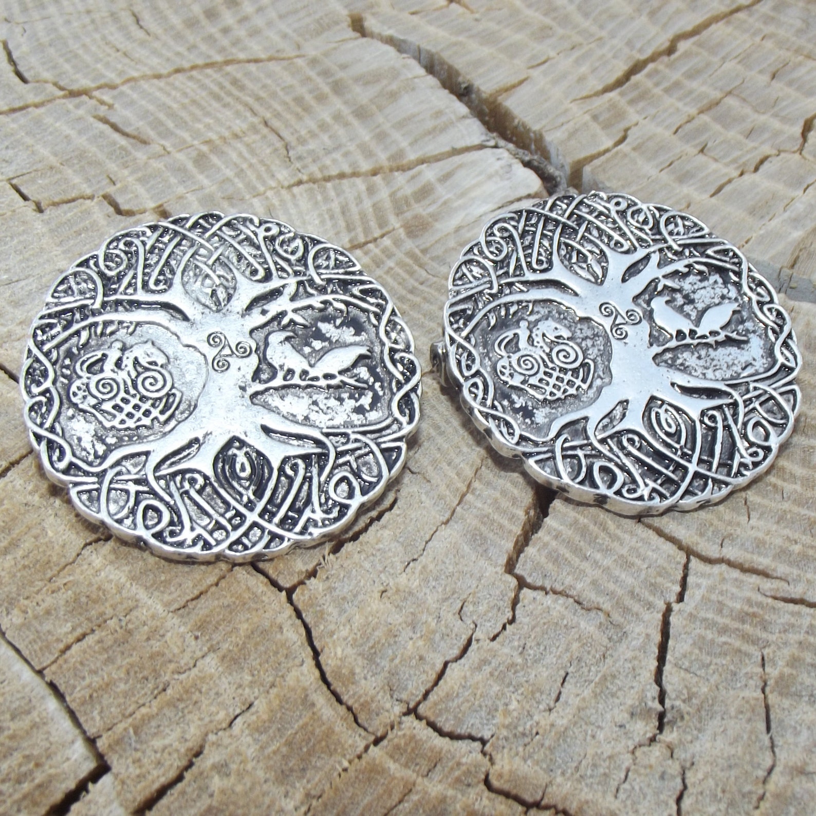 Viking Apron Dress Yggdrasil Brooch Set Hangerock Brooches Etsy